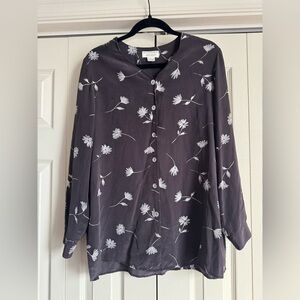 Vintage Lord & Taylor Floral Silk Blouse